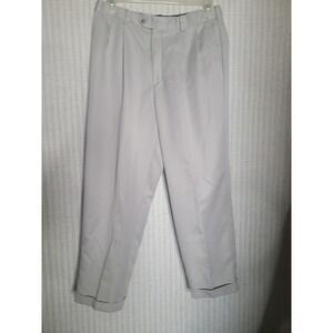 Savane Mens Comfort Plus Stone Pleated Dress Pants Size 34W x 29L